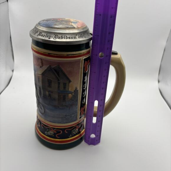 Harley Davidson Stein 1994 Under The Mistletoe Holiday Motorcycle Handcrafted - Picture 8 of 8